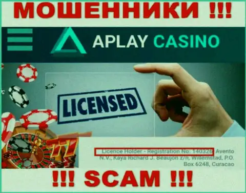 Не имейте дело с организацией APlayCasino Com, даже зная их лицензию, предложенную на веб-сайте, Вы не сможете спасти свои вложенные деньги
