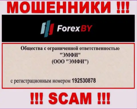 На информационном ресурсе мошенников ForexBY Com указан именно этот рег. номер данной организации: 192530878