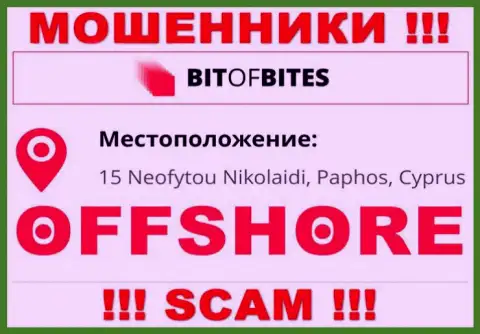 Контора БитОфБитес указывает на сайте, что находятся они в оффшорной зоне, по адресу 15 Неофутою Николаиди, Пафос, Кипр