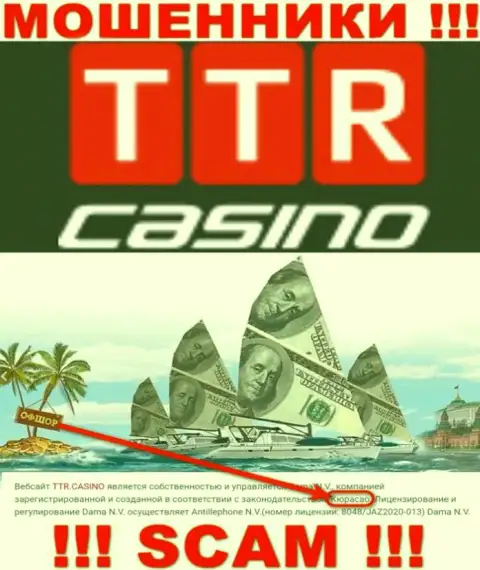 Curacao - это официальное место регистрации организации TTR Casino