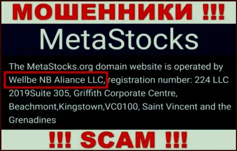 Юр лицо компании MetaStocks - это Веллбе НБ Алиансе ЛЛК, информация взята с официального интернет-площадки