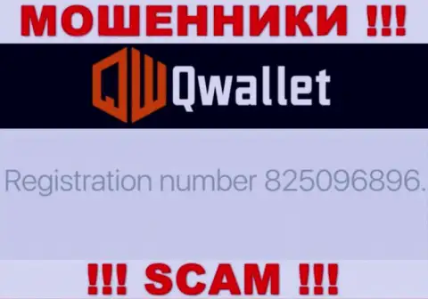 Организация QWallet Co представила свой рег. номер на своем официальном интернет-сервисе - 825096896