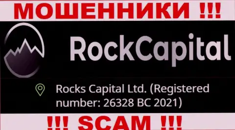 Регистрационный номер еще одной преступно действующей организации РокКапитал - 26328 BC 2021