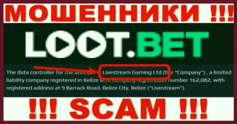 Вы не убережете собственные средства работая с организацией LootBet, даже в том случае если у них есть юридическое лицо Livestream Gaming Ltd