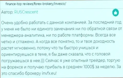 Посетители опубликовали свои рассуждения на сайте FinanceTop Reviews о ФОРЕКС дилинговой компании INVFX Eu