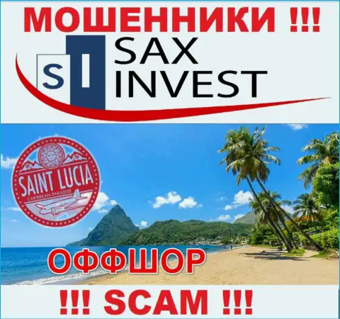 Так как SaxInvest зарегистрированы на территории Сент-Люсия, прикарманенные деньги от них не забрать