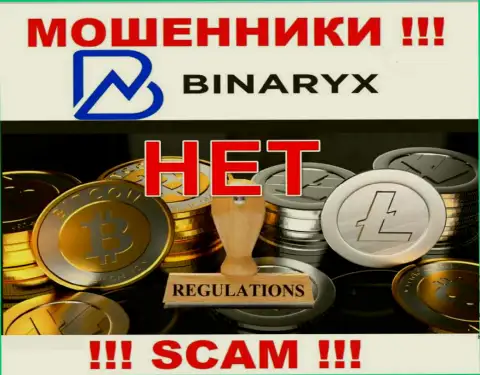 На онлайн-сервисе мошенников Binaryx Com не говорится о их регуляторе - его попросту нет