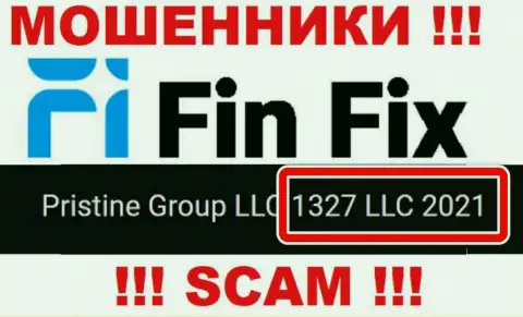Номер регистрации еще одной мошеннической конторы FinFix - 1327 LLC 2021
