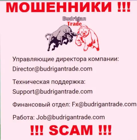 Не пишите сообщение на адрес электронной почты BudriganTrade - это мошенники, которые воруют финансовые средства клиентов