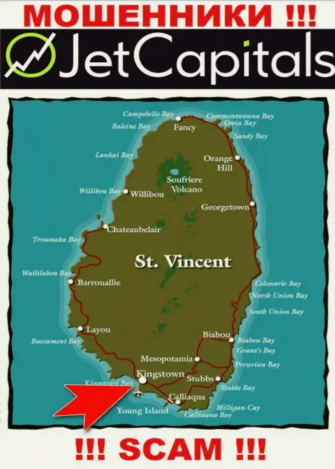 Кингстаун, Сент-Винсент и Гренадины - именно здесь, в оффшоре, зарегистрированы мошенники ДжетКэпиталс Ком