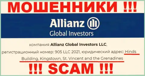Оффшорное местоположение Allianz Global Investors по адресу Hinds Building, Kingstown, St. Vincent and the Grenadines позволило им беспрепятственно сливать