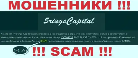 Не сотрудничайте с организацией Five Rings Capital - орудуют под крышей офшорного регулятора: Financial Conduct Authority (FCA)