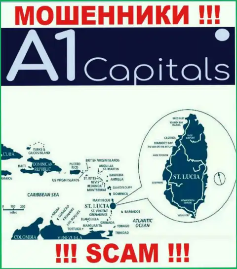 St. Lucia - это место регистрации компании A1 Capitals, которое находится в оффшорной зоне