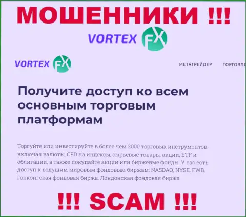 Broker - это направление деятельности интернет-мошенников VortexFX